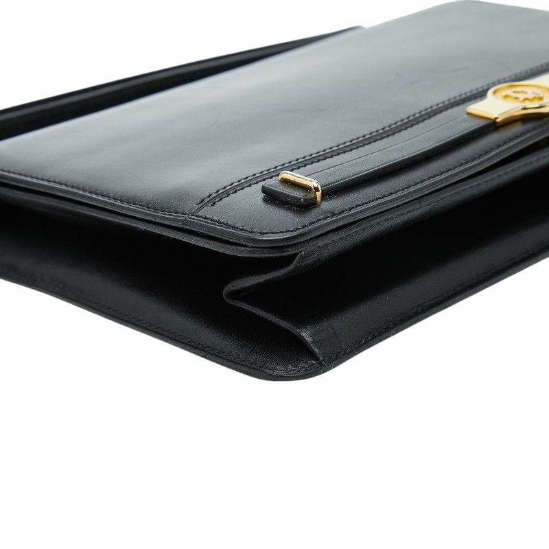 Dior Logo Shoulder Bag Black Leather — view 5