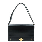 Dior Logo Shoulder Bag Black Leather