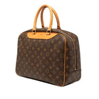 Louis Vuitton Monogram Deauville Handbag Brown Leather — view 2