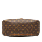 Louis Vuitton Monogram Deauville Handbag Brown Leather — view 3