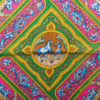 Hermes Carre 90 Qalamdan Scarf Brown Multicolor Silk — view 3