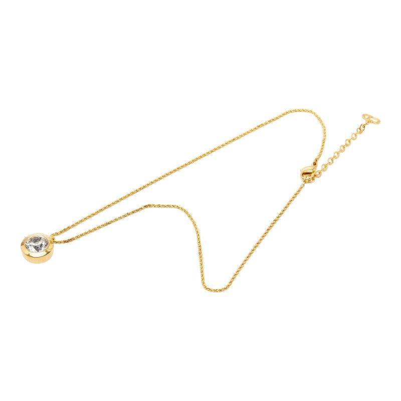 Dior Large Chain Pendant Necklace Gold Rhinestone Plated — view 4