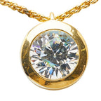 Dior Large Chain Pendant Necklace Gold Rhinestone Plated — view 2