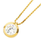 Dior Large Chain Pendant Necklace Gold Rhinestone Plated