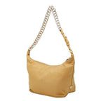 Prada Logo Chain Shoulder Bag Beige Nylon Leather — view 2