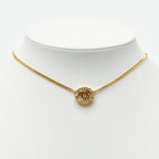 Dior CD Logo Vintage Pendant Chain Necklace Gold Plated Rhinestone — view 7