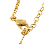Dior CD Logo Vintage Pendant Chain Necklace Gold Plated Rhinestone — view 5