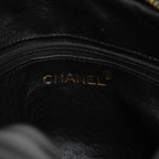 Chanel CC Logo Quilted Tassel Chain Shoulder Bag Black Lambskin — view 5
