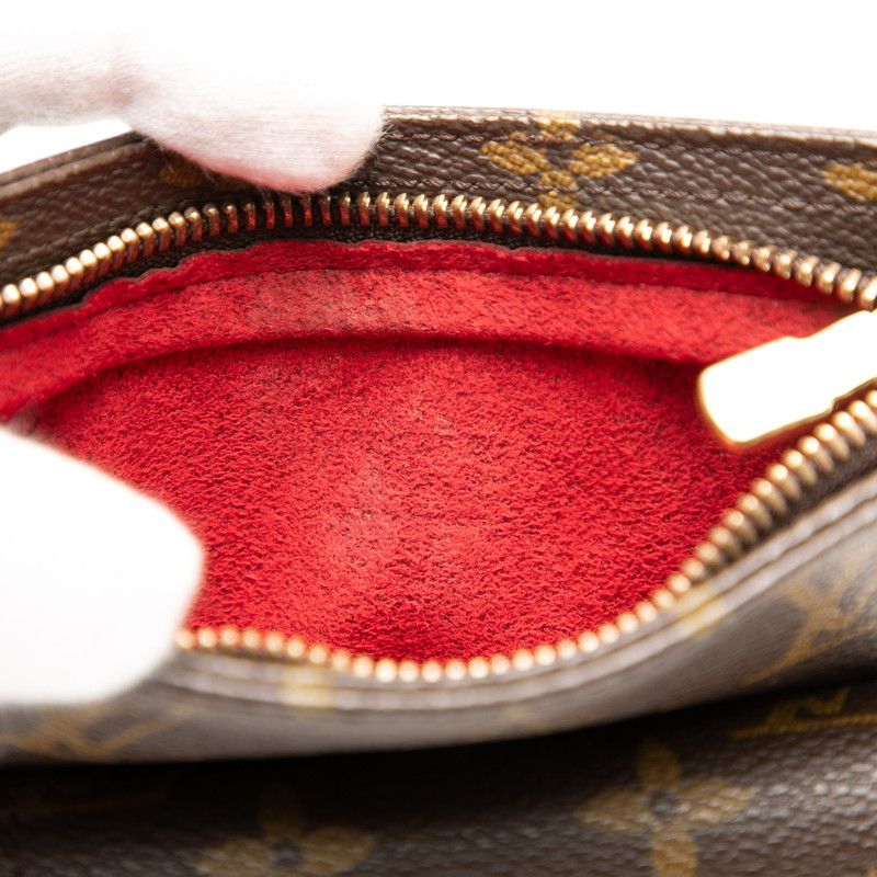 Louis Vuitton Monogram Partition Pouch Mini Bag Brown Leather — view 5