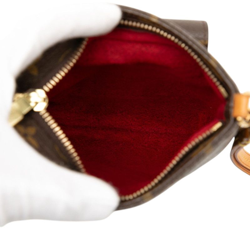 Louis Vuitton Monogram Partition Pouch Mini Bag Brown Leather — view 4
