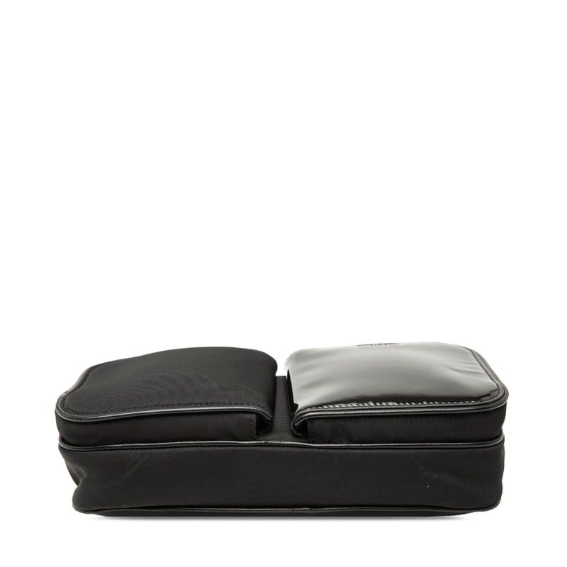Saint Laurent Logo Shoulder Bag Black Nylon Patent — view 3