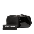 Saint Laurent Logo Shoulder Bag Black Nylon Patent — view 7