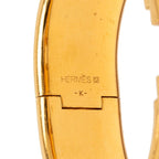 Hermes Clic Clac GM Bangle Gold Pink Enamel Plated Bracelet — view 5
