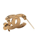 Chanel CC Logo Crowbar Brooch Gold Rhinestone Plated — view 3