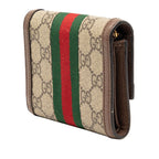 Gucci Ophidia GG Supreme Trifold Wallet Beige Multicolor Leather — view 2