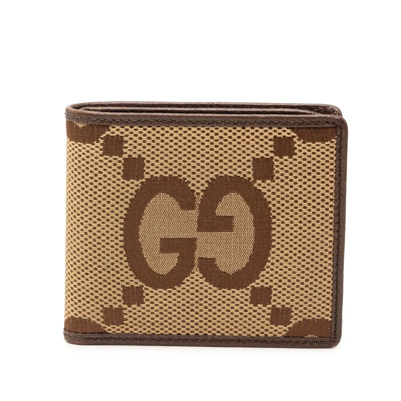 Gucci Jumbo GG Bifold Wallet Brown Canvas Leather