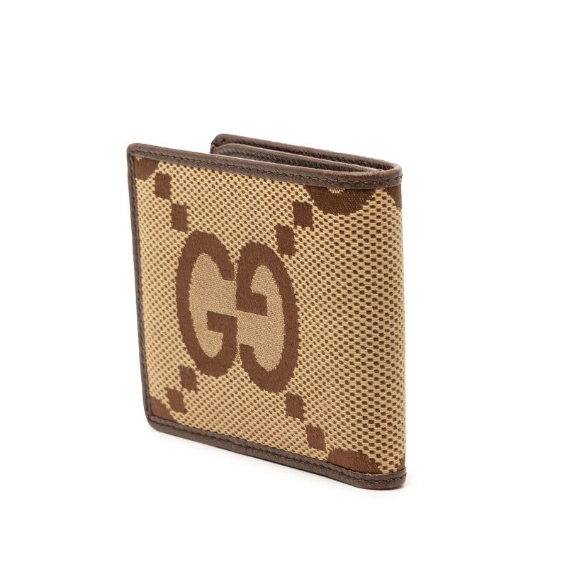 Gucci Jumbo GG Bifold Wallet Brown Canvas Leather — view 2