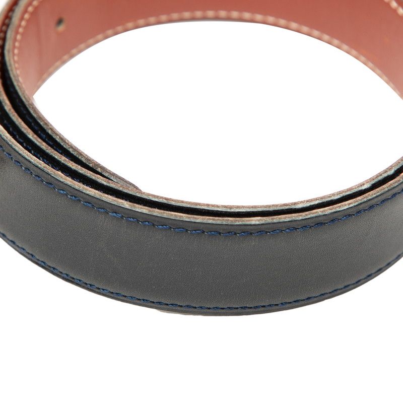 Hermes Chaine D'ancre Reversible 65 Navy Brown Leather Belt — view 7