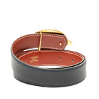 Hermes Chaine D'ancre Reversible 65 Navy Brown Leather Belt — view 3
