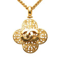 Chanel Vintage CC Logo Long Necklace Gold Plated