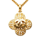 Chanel Vintage CC Logo Long Necklace Gold Plated