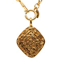 Chanel Vintage CC Logo Long Necklace Gold Plated