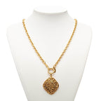 Chanel Vintage CC Logo Long Necklace Gold Plated — view 6