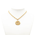 Chanel Vintage CC Logo Necklace Gold Plated — view 6