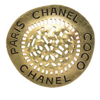 Chanel Straw Hat Motif Vintage Brooch Gold Plated
