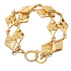 Chanel Logo Quilted Bracelet Double Chain Gold Plated — view 3