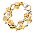 Chanel Logo Quilted Bracelet Double Chain Gold Plated — view 2