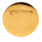 Chanel CC Logo Brooch Gold Black Plated Enamel — view 2