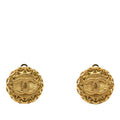 Chanel CC Logo Vintage Earrings Gold Plated