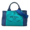 Prada Canapa Mini 2-Way Shoulder Bag Blue Green Canvas