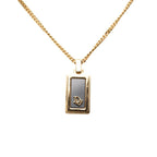 Dior CD Logo Necklace Gold Black Plated