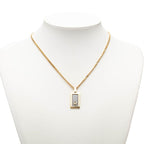 Dior CD Logo Necklace Gold Black Plated — view 6