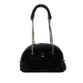 Chanel Coconage Large Bowling Bag Navy Gold Shearling Lambskin