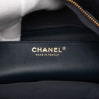 Chanel Coconage Large Bowling Bag Navy Gold Shearling Lambskin — view 5