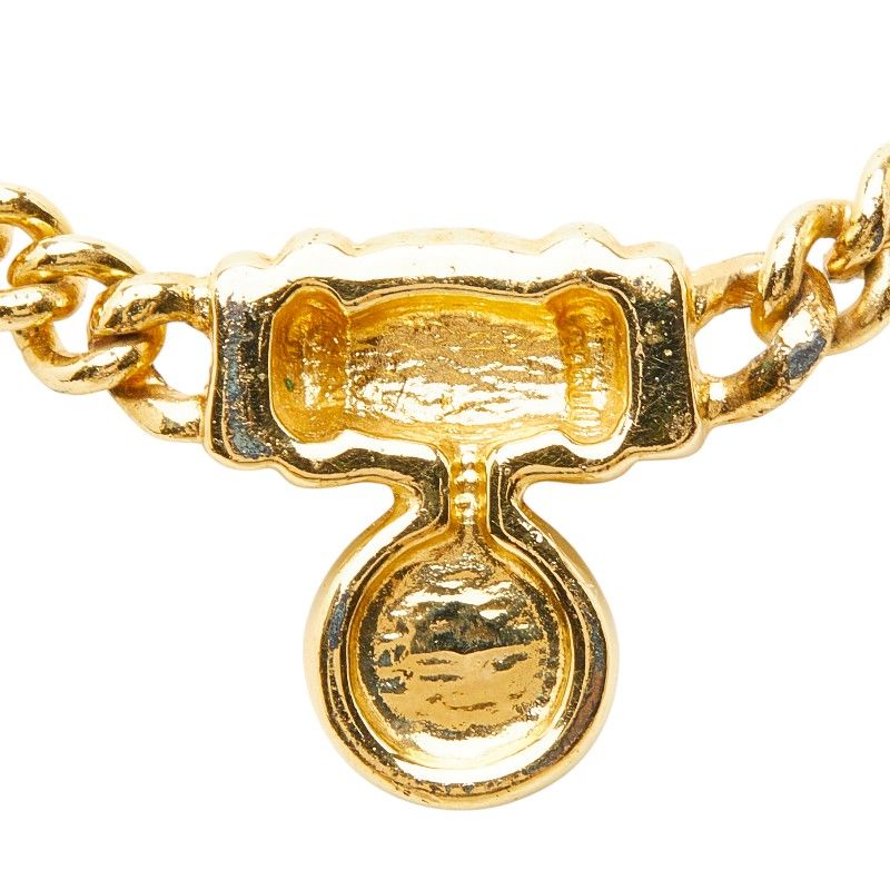 Dior Pendant Chain Necklace Gold Plated Rhinestone — view 3