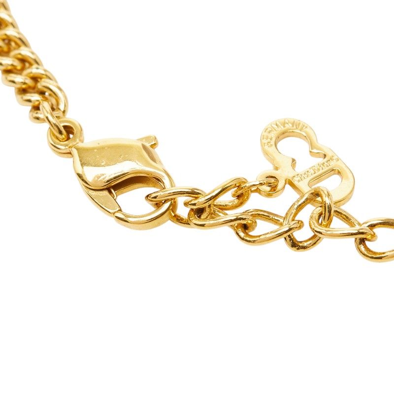 Dior Pendant Chain Necklace Gold Plated Rhinestone — view 6
