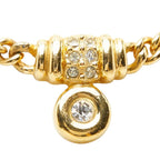 Dior Pendant Chain Necklace Gold Plated Rhinestone — view 2
