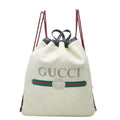 Gucci Sherry Line Drawstring Backpack Ivory Leather