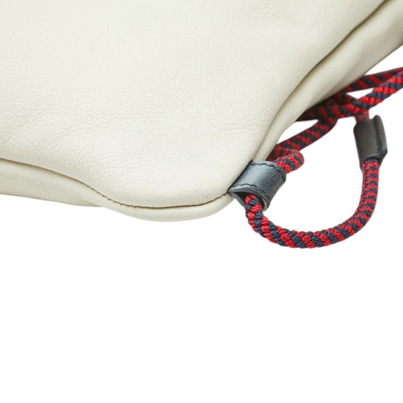 Gucci Sherry Line Drawstring Backpack Ivory Leather — view 4