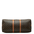 Louis Vuitton Monogram Keepall Bandouliere 55 Boston Bag 2-Way Brown Leather — view 3