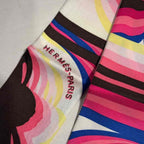 Hermes Brides de Gala Rose Vif Brown Jaune Twilly Scarf Pink — view 2