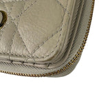Dior Bifold Wallet Cannage Compact Beige Leather Gold — view 4