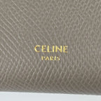 Celine Bifold Wallet Medium Strap Gray Ju Leather Gold — view 9