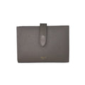 Celine Bifold Wallet Medium Strap Gray Ju Leather Gold