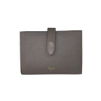 Celine Bifold Wallet Medium Strap Gray Ju Leather Gold