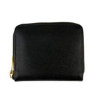 Celine Bifold Wallet Small Zip Essential Black Leather Zip Around Gold